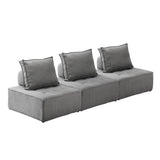 NNEED 3PCS Modular Armless Sofa Linen Grey