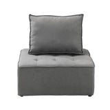 NNEED 3PCS Modular Armless Sofa Linen Grey