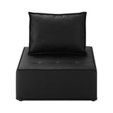 NNEED 2pcs Pu Leather Sofa Couch Black