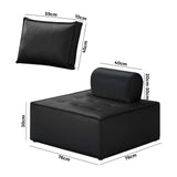 NNEED 2pcs Pu Leather Sofa Couch Black
