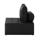 NNEED 2pcs Pu Leather Sofa Couch Black