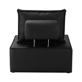 NNEED 2pcs Pu Leather Sofa Couch Black
