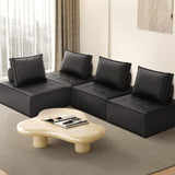 NNEED 4pcs Pu Leather Sofa Couch Black