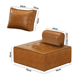 NNEED Pu Leather Sofa Couch Brown