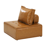 NNEED 2pcs Pu Leather Sofa Couch Brown