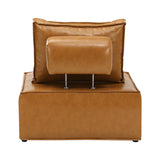 NNEED 2pcs Pu Leather Sofa Couch Brown