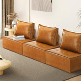 NNEED 3pcs Pu Leather Sofa Couch Brown