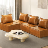 NNEED 4pcs Pu Leather Sofa Couch Brown