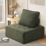 NNEED 1PC Modular Sofa Lounge Chair Armless Sherpa Green