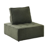 NNEED 1PC Modular Sofa Lounge Chair Armless Sherpa Green