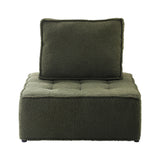 NNEED 2PCS Modular Sofa Lounge Chair Armless Sherpa Green
