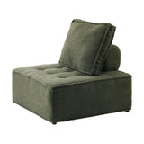 NNEED 2PCS Modular Sofa Lounge Chair Armless Sherpa Green