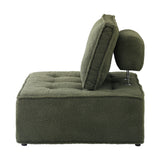 NNEED 2PCS Modular Sofa Lounge Chair Armless Sherpa Green