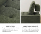 NNEED 2PCS Modular Sofa Lounge Chair Armless Sherpa Green