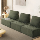 NNEED 3PCS Modular Sofa Lounge Chair Armless Sherpa Green