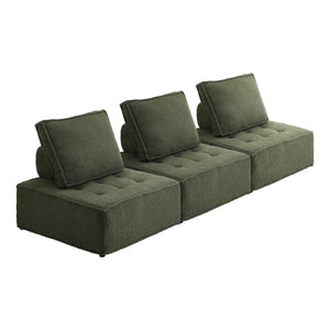 NNEED 3PCS Modular Sofa Lounge Chair Armless Sherpa Green