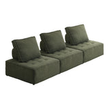 NNEED 3PCS Modular Sofa Lounge Chair Armless Sherpa Green