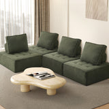 NNEED 4PCS Modular Sofa Lounge Chair Armless Sherpa Green