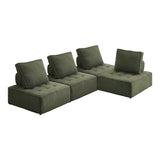NNEED 4PCS Modular Sofa Lounge Chair Armless Sherpa Green
