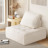 NNEED Modular Armless Sofa Adjustable Back Sherpa White