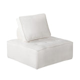 NNEED Modular Armless Sofa Adjustable Back Sherpa White