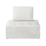 NNEED Modular Armless Sofa Adjustable Back Sherpa White