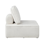 NNEED Modular Armless Sofa Adjustable Back Sherpa White