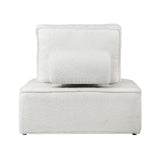 NNEED Modular Armless Sofa Adjustable Back Sherpa White