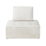 NNEED 2PCS Modular Armless Sofa Sherpa White
