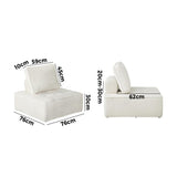 NNEED 2PCS Modular Armless Sofa Sherpa White