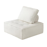 NNEED 2PCS Modular Armless Sofa Sherpa White