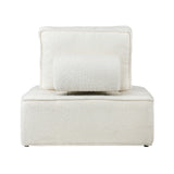 NNEED 2PCS Modular Armless Sofa Sherpa White
