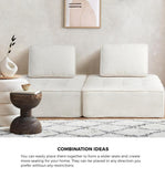 NNEED 2PCS Modular Armless Sofa Sherpa White