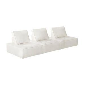 NNEED 3PCS Modular Armless Sofa Sherpa White