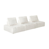 NNEED 3PCS Modular Armless Sofa Sherpa White