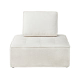 NNEED 3PCS Modular Armless Sofa Sherpa White