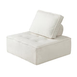 NNEED 3PCS Modular Armless Sofa Sherpa White