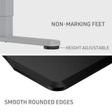 NNEMB Sit To Stand Up Standing Desk, 150x75cm, 72-118cm Electric Height Adjustable, Ergonomically Curved Edge, 50kg Rated, Black/Silver Frame