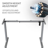 NNEMB Sit To Stand Up Standing Desk, 150x75cm, 72-118cm Electric Height Adjustable, Ergonomically Curved Edge, 50kg Rated, White/Silver Frame