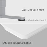NNEMB Sit To Stand Up Standing Desk, 150x75cm, 72-118cm Electric Height Adjustable, Ergonomically Curved Edge, 50kg Rated, White/Silver Frame