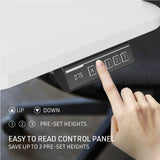 NNEMB Sit To Stand Up Standing Desk, 150x75cm, 72-118cm Electric Height Adjustable, Ergonomically Curved Edge, 50kg Rated, White/Silver Frame
