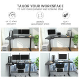 NNEMB 145W x 60D x 85D Dual-Motor 80kg Load Adjustable Sit-Stand Up L-Hand Sided Corner Desk - Black/Black Frame