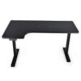NNEMB 145W x 60D x 85D Dual-Motor 80kg Load Adjustable Sit-Stand Up L-Hand Sided Corner Desk - Black/Black Frame