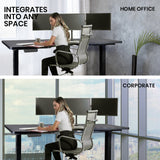 NNEMB 145W x 60D x 85D Dual-Motor 80kg Load Adjustable Sit-Stand Up L-Hand Sided Corner Desk - Black/Black Frame