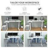 NNEMB 145W x 60D x 85D Dual-Motor 80kg Load Adjustable Sit-Stand Up L-Hand Sided Corner Desk - White/White Frame