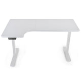 NNEMB 145W x 60D x 85D Dual-Motor 80kg Load Adjustable Sit-Stand Up L-Hand Sided Corner Desk - White/White Frame