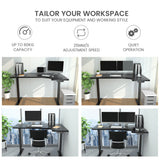 NNEMB 145W x 60D x 85D Dual-Motor 80kg Load Adjustable Sit-Stand Up R-Hand Sided Corner Desk - Black/Black Frame