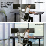 NNEMB 145W x 60D x 85D Dual-Motor 80kg Load Adjustable Sit-Stand Up R-Hand Sided Corner Desk - Black/Black Frame