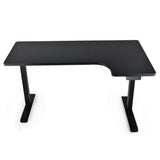 NNEMB 145W x 60D x 85D Dual-Motor 80kg Load Adjustable Sit-Stand Up R-Hand Sided Corner Desk - Black/Black Frame