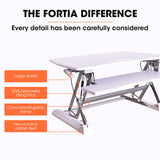 NNEMB Desk Riser 90cm Wide Adjustable Sit to Stand, for Dual Monitor, Keyboard, Laptop, White